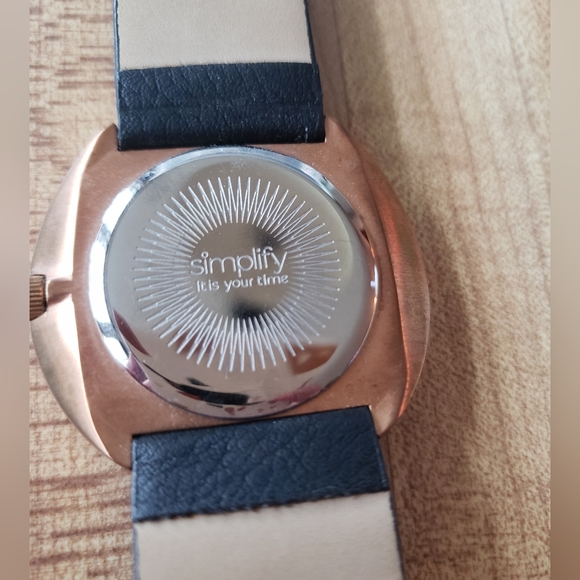 Womens Simplify Faux Leather Rose Gold Watch - Picture 2 of 8